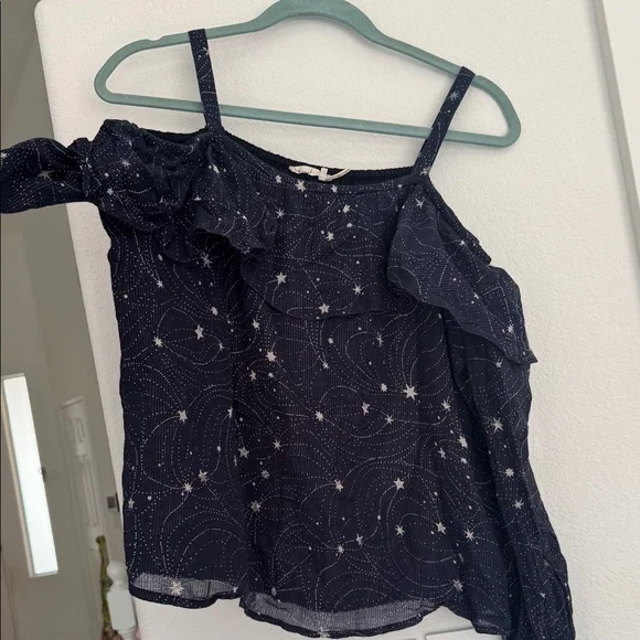 Free People Navy Star-Print Cold-Shoulder Camisole - Picture 5 of 6